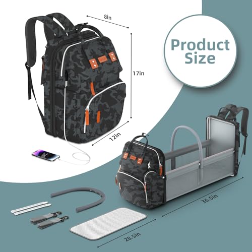 ISMGN Diaper Bag Backpack with Changing Station, Large Diaper Bag, Multifunctional Diaper Bag, Baby Bag, Camo - color: Updgrade Camo