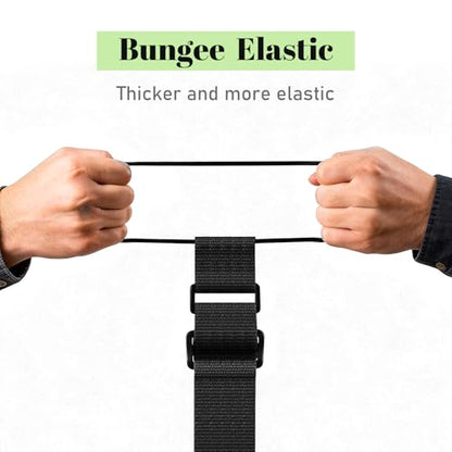 Multi Use Strong Adjustable Luggage Connector Straps for Suitcases,2 Pack Flexible Luggage Accessories Elastic Fastening Bag Strap (Black) - color: Black