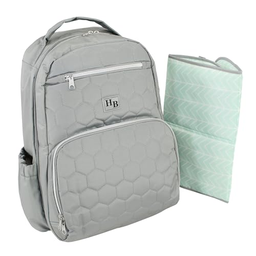 Hudson Baby Unisex Baby Premium Diaper Bag Backpack and Changing Pad, Gray, One Size - color: Gray
