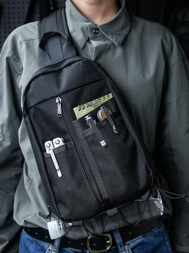 VIPERADE UGS1 Casual Daypack Shoulder Sling Bag Small Outdoor Chest Pack for Men Traveling, Hiking, Camping (Black) - color: Black