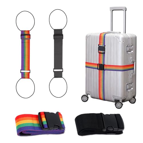 Luggage Straps for Suitcases,Adjustable Bungee Elastic Belt to Connect Two Suitcases,Backpack Trolley Reinforcement Strap，Packing Security Straps(4 Pack)