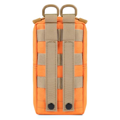 FRTKK 2 Pack Molle Pouches - Tactical Compact Water-Resistant EDC Pouch Bag Small Utility Pouch - color: 2 Pack - Orange 3