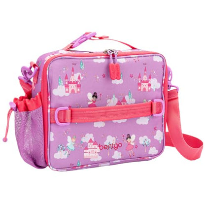 Bentgo Kids Lunch Bag - Durable, Double-Insulated Lunch Bag for Kids 3+; Holds Lunch Box, Water Bottle, & Snacks; Easy-Clean Water-Resistant Fabric & Multiple Zippered Pockets (Fairies) - color: Fairies
