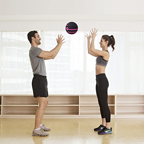 JFIT Dual Texture Medicine Ball – Weighted Exercise Ball for Strength, Core & Functional Fitness Training - style: 4lb