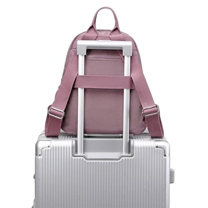 Mini Backpack Purse for Women Lightweight Nylon Casual Bag Small Daypacks for Work Travel (A Salmon) - color: A Salmon