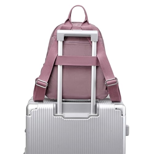 Mini Backpack Purse for Women Lightweight Nylon Casual Bag Small Daypacks for Work Travel (A Salmon) - color: A Salmon