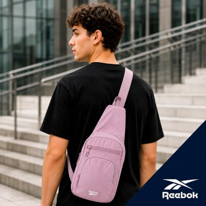 Reebok Unisex Crossbody Bag - Convertible Compact Durable Cross Body Bag for Women and Men - Gym and Travel Essentials, Size One Size, Cosmos Infused Lilac - color: Cosmos Infused Lilac