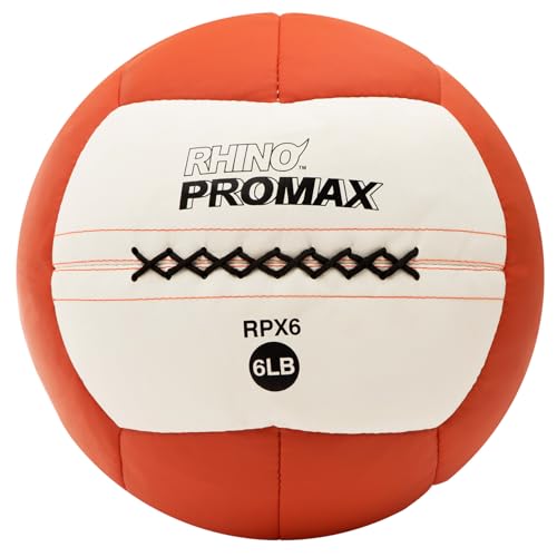 Champion Sports Rhino Promax Wall Balls - Soft Shell Non-Slip Grip for Weightlifting, Plyometrics, Cross Training, & Home Gym - style: 6 LBS