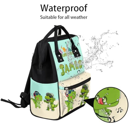 Dinosaur Diaper Bag Backpack for Baby Boys Personalized Baby Boys Diaper Backpack Large Nappy Backpack for Mom Dad Dino Mommy Bag - color: Color 9