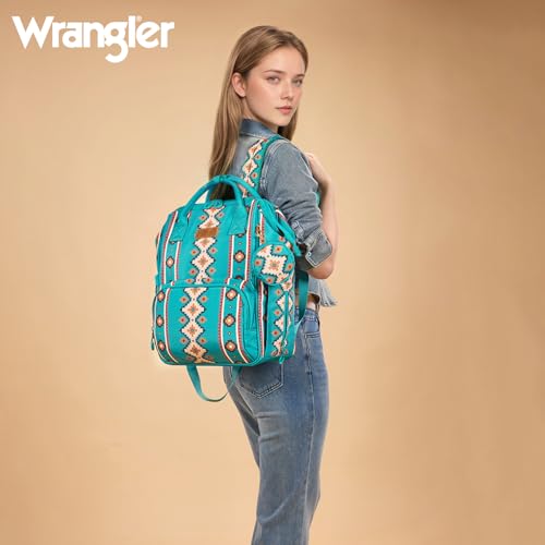 Montana West Wrangler Diaper Bag Backpack Aztec Callie Bag Travel Backpack Purses Western Multi-Function Baby Bags for Mom - color: Green