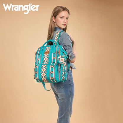 Montana West Wrangler Diaper Bag Backpack Aztec Callie Bag Travel Backpack Purses Western Multi-Function Baby Bags for Mom - color: Green
