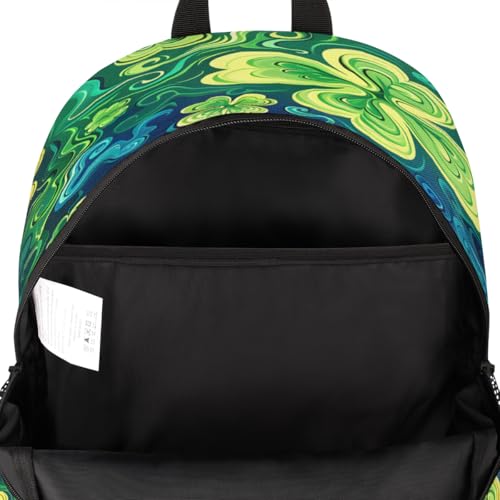 St Patricks Day Laptop Backpack for Women Men, 18.3 Inch Travel Work Backpacks, Lucky Clover Shamrock Waterproof Computer Casual Daypack Nurse Teacher Bags - color: Multicolor 17
