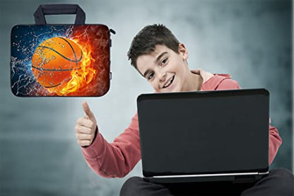 AMARY14 15 15.4 15.6 inch Laptop Handle Bag Computer Protect Case Pouch Holder Notebook Sleeve Neoprene Cover (Hot Basketball) - color: Hot Basketball