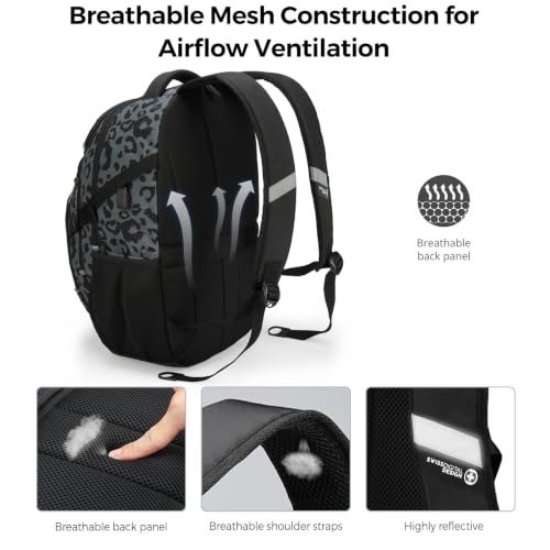 Swissdigital Design Backpack for Men with USB Charging Port SD803-101 - color: Gray Leopard