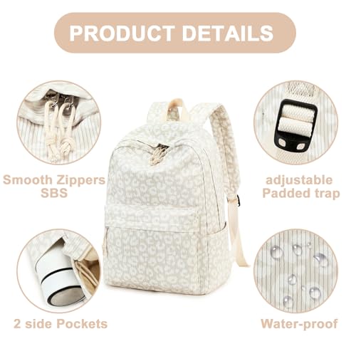 LEDAOU School Backpack for Teen Girls Elementary Middle School Bookbag Kids Backpacks Women Laptop Backpack Travel Daypack - color: Leopard Print