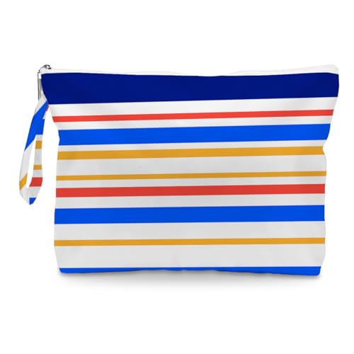 Fokongna Cute Print Wet Bag, Small Portable Waterproof Multi-Functional Organizer for Women, Navy Blue Primary Color Stripe, Ideal for Daily, Beach & Travel - color: Navy Blue Primary Color Stripe