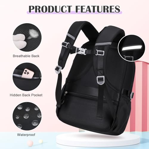 DIGOBAY Backpacks for Girls - 3PCS Girls Backpack with Lunch Box & Pencil Pouch Plaid School Backpacks for Elementary Middle High College School Bookbag for Teen Girl Kids Students Blackpink - color: Blackpink