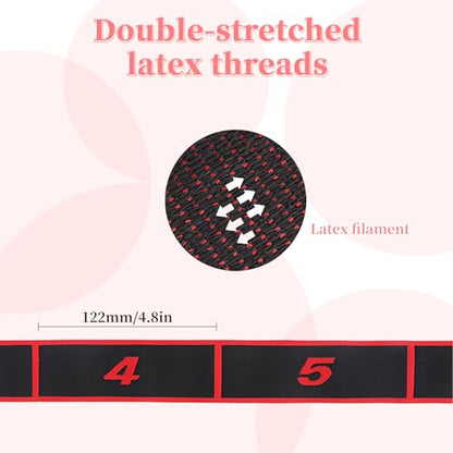 UncleS Elastic Tension Band Exercise Pull Rope Stretch Rope 8 Segment Pilates Stretching Band Female Resistance Training Equipment Fitness Exercise Resistance With Number - color: Red