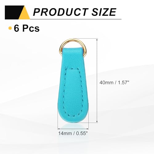uxcell 6pcs Zipper Pull, 1.57 Inch Leather Zip Puller Zipper Replacement Repair Kit Head Handle for Luggage Clothing Jackets Backpacks Boots, Sky Blue - color: Sky Blue