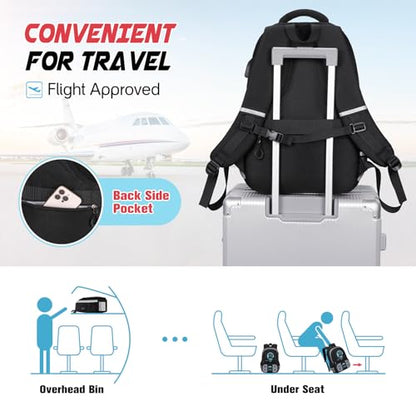 Bevalsa Backpack for School Boys, Cool Luminous Gamer Boys Schoolbag with Lunch Box & Pencil Case Set for Kids Teens Elementary Middle School, Bookbag Glow In The Dark(Black Backpack) - color: Black, style: Backpack