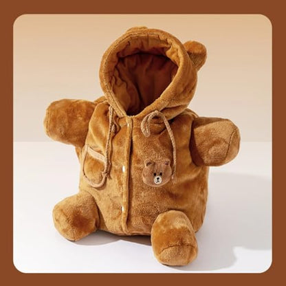 Cat Puppy Plush Outing Backpack Cute Bear Bee Design Anti-Escape Bag for Kitten Cat Small Dog Gift Choice - color: bear, size: Large