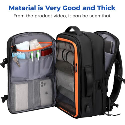 Rcrirth Carry On Travel Backpack for Airplanes | 35L Suitcase Backpack Luggage Business Weekender Bag - Expandable Travel Carry On Flight Approved for Men Women - Black - color: Black