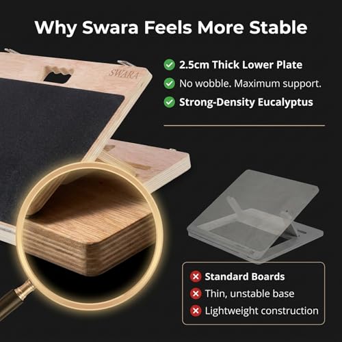 17″ Wide, Premium Portable Wooden Slant Board, Thicker Bottom, Squats & Calf Stretching – Professional Adjustable Calf Stretcher Slant Board, Exercise Guide & Bonus Muscle Roller, Physical Therapy - color: Natural, size: 14x17 Inch