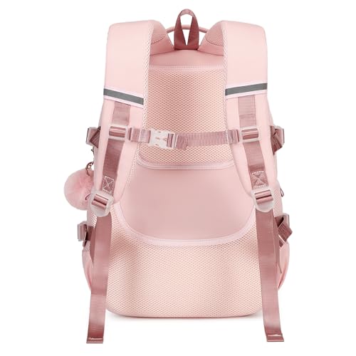 Backpack for Girls, 15.6 Inch Laptop School Bag Kids Kindergarten Elementary College Backpacks Large Bookbags for Teen Girl Women Students Casual Travel Daypacks (Pink) - color: Pink