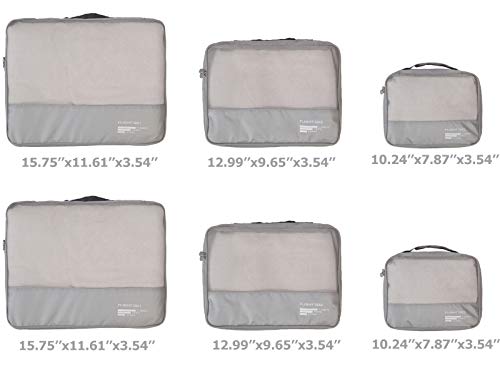 Packing Cubes Set Travel Luggage Organizers Suitcase Lightweight Accessories - color: Gray