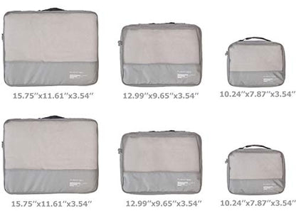 Packing Cubes Set Travel Luggage Organizers Suitcase Lightweight Accessories - color: Gray