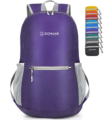 ZOMAKE Ultra Lightweight Hiking Backpack 20L, Packable Small Backpacks Water Resistant Daypack for Women Men(Purple) - color: Purple