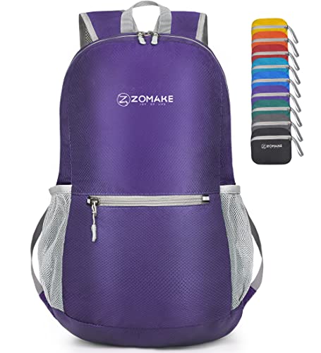 ZOMAKE Ultra Lightweight Hiking Backpack 20L, Packable Small Backpacks Water Resistant Daypack for Women Men(Purple) - color: Purple