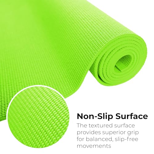 10-Pack Yoga Mat, 68" x 24" Non Slip Exercise Mat, 4mm Thick Gym Mat for Fitness and Stretching, Bulk Non Toxic Yoga Mats for Schools and Studios - color: Colorful