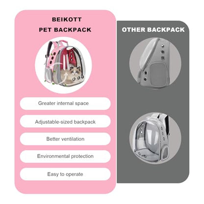 Cat Backpack Carrier, Front Expandable Expandable Bubble Pet Backpack, Ventilated Transparent Capsule Dog Backpack for Small Cats Dogs Birds Bunny, Airline Approved - color: FrontExpand-PK