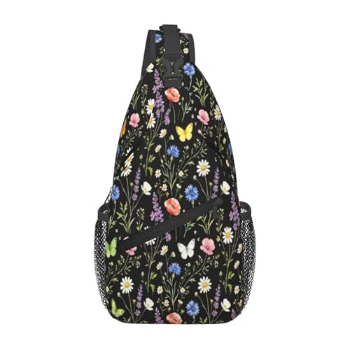 Horse Sling Bag Crossbody Backpack Lightweight Chest Bag Casual Travel Daypack For Work Daily Commute And Short Trips - color: Flower-2