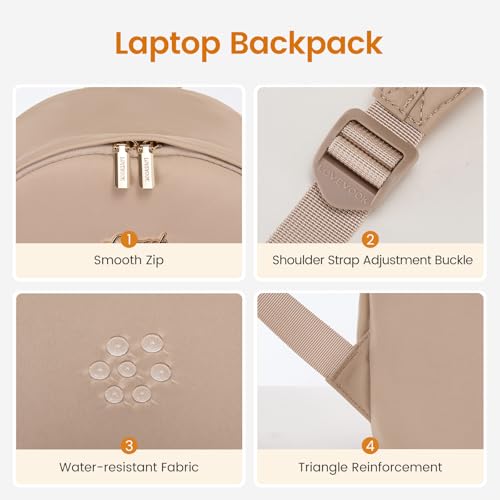 LOVEVOOK Mini Backpack Purse for Women, Small Puffer Lightweight Backpack, Casual Daily Daypack Purse for Women, back pack with Anti-theft Pocket for Travel-Khaki - color: Khaki