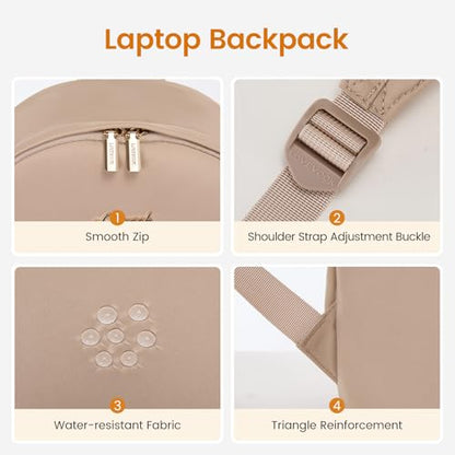 LOVEVOOK Mini Backpack Purse for Women, Small Puffer Lightweight Backpack, Casual Daily Daypack Purse for Women, back pack with Anti-theft Pocket for Travel-Khaki - color: Khaki