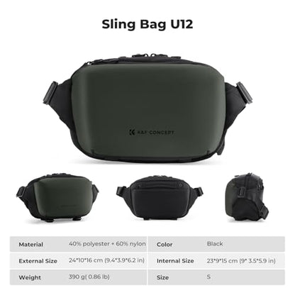 K&F CONCEPT Camera Sling Bag Crossbody Bag Waterproof Camera Shoulder Backpack DSLR/SLR/Mirrorless Camera Case - color: 15 Deep Green Small