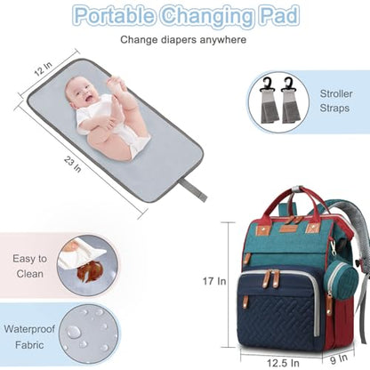 SHITIESHOU Diaper Bag Backpack Baby Bag for Mom Dad with Changing Pad, 19 Pockets, Large Waterproof Travel Baby Girl Boy Toddle Diaper Bag with Insulated Pocket, Baby Shower Gifts, Colorful - color: A Colorful