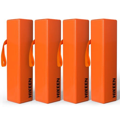 Hikeen 4PCS Football Pylons, Set of 4 Orange Football Yard Markers – 4.4lb Sand-Weighted Football Field & Flag Football Accessories, Durable Soft Sports Cones with Carry Handles for Field Goal Post