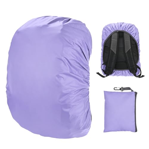 M METERXITY Waterproof Backpack Rain Cover, Waterproof Backpack Cover, Bag Rain Cover with A Carry Pouch for Hiking/Biking/Camping/Outdoor Traveling - color: Purple, size: Middle(30L-40L)