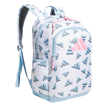 adidas Kids Affiliate Backpack – School Bag for Girls and Boys, 27L, 3D AOP White/Clear Sky Blue/Clear Pink, OSFA - color: 3d Aop White/Clear Sky Blue/Clear Pink