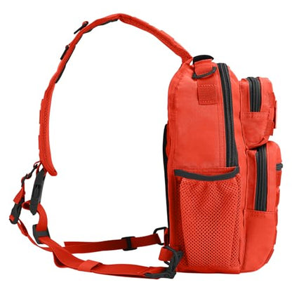 Rover Sling Pack Tactical Shoulder Sling Bag Backpack with Bottle Holder Crossbody Chest Bag, Orange - color: Orange