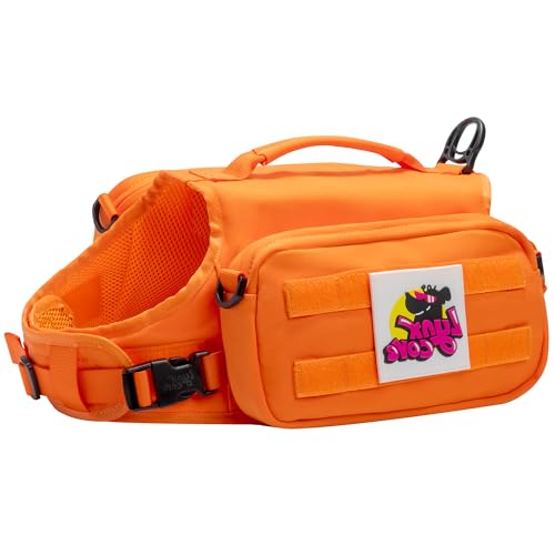 Dog Backpack for Small Medium Large Dogs,Adjustable Dog Backpack Harness with 2 Side Pockets,Vest Dog Pack for Travel,Hiking, Camping - color: ORANGE, size: Medium
