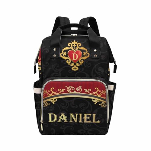 Newcos Personalized Diaper Bag Backpack with Name, Custom Monogram Backpacks Travel Mommy Bag, Customized Diaper Bags with Water Bottle for Newborn Baby Mom Dad Women Men Nursing Bag Birthday Black - color: Patten 11