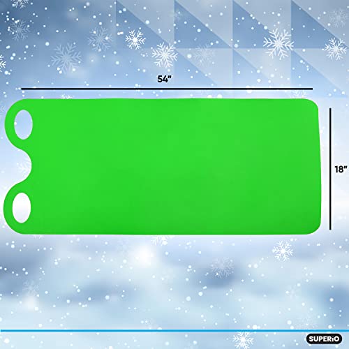 Superio Snow Slider Mat, Flexible Snow Sled Flying Carpet, Roll up Sleds for Kids 36" / Adults 54" Lightweight Plastic Snowboard Sled, 1 Pack - color: Green, size: 54"