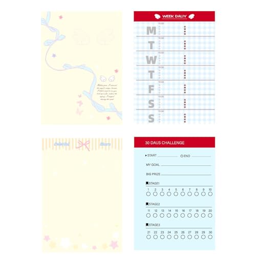 Mini Binder | M5 6-Hole Transparent Cute Binder,Pocket Planner Cover - for School Home Study Work Business Travel Daily Weekly Monthly Filing Desk Backpack Purse Tote