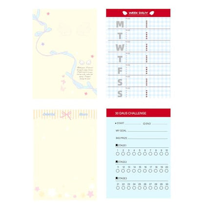 Mini Binder | M5 6-Hole Transparent Cute Binder,Pocket Planner Cover - for School Home Study Work Business Travel Daily Weekly Monthly Filing Desk Backpack Purse Tote