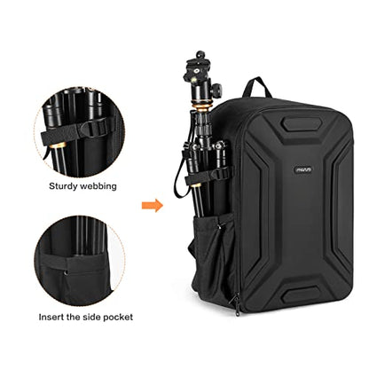 MOSISO Camera Backpack, DSLR/SLR/Mirrorless Camera Bag Waterproof Symmetric Geometric Hard Shell with Tripod Holder&15-16 inch Laptop Compartment Compatible with Canon/Nikon/Sony, Black