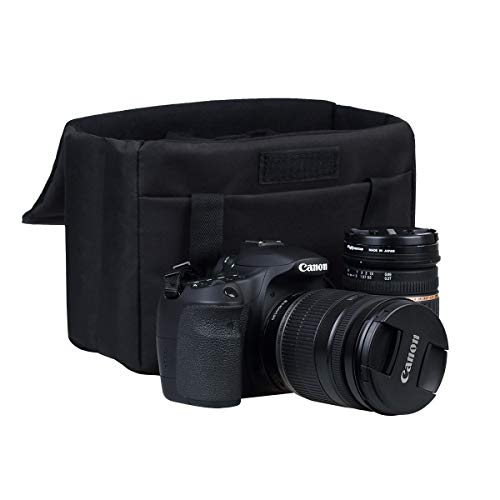 Camera Inserts Lens Padded Insert Liner DSLR SLR Protective Bag Camera Cube Roomy Case Waterproof Foldable pouch for Camera Lens Accessories Sony Canon Nikon Olympus (Black) - color: Black
